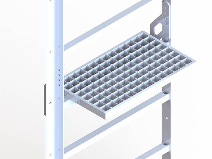 Moveable rest platform on modular ladder
